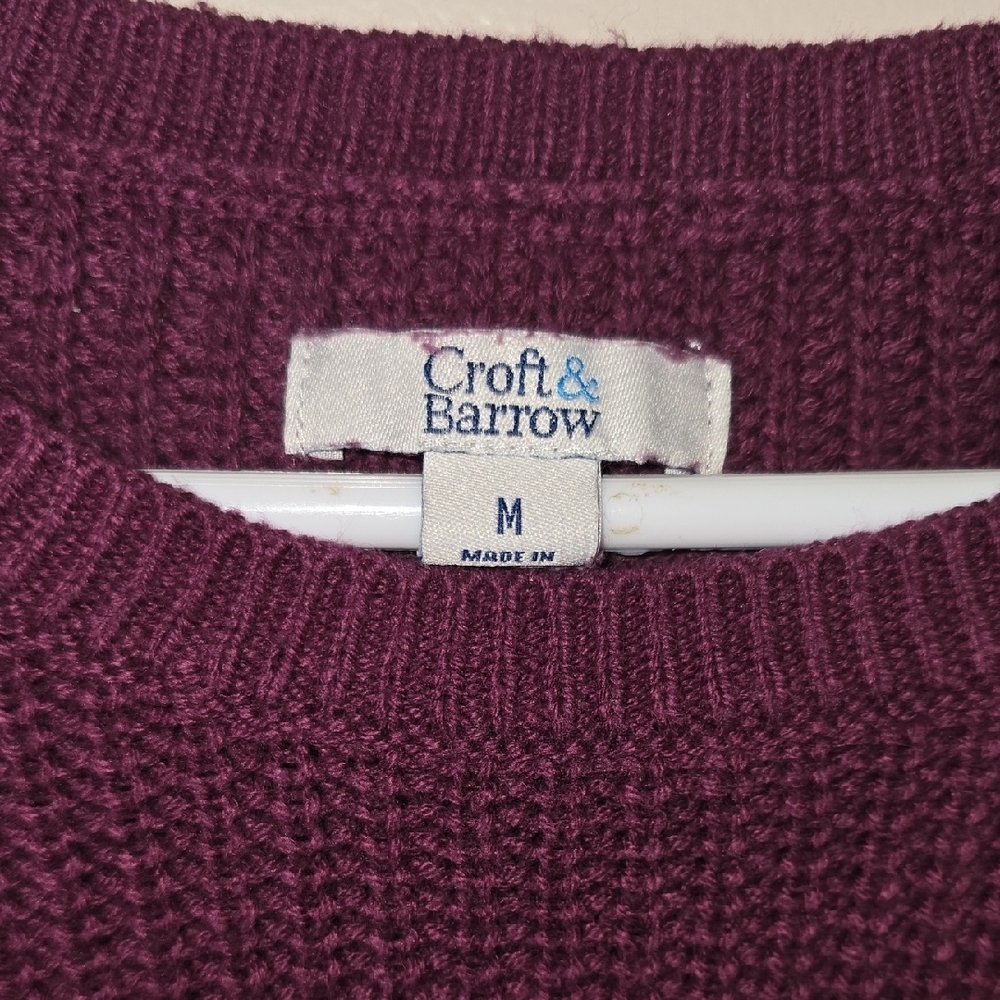 Croft & Barrow Rich Burgundy Cable Knit Sweater - Picture 2 of 5